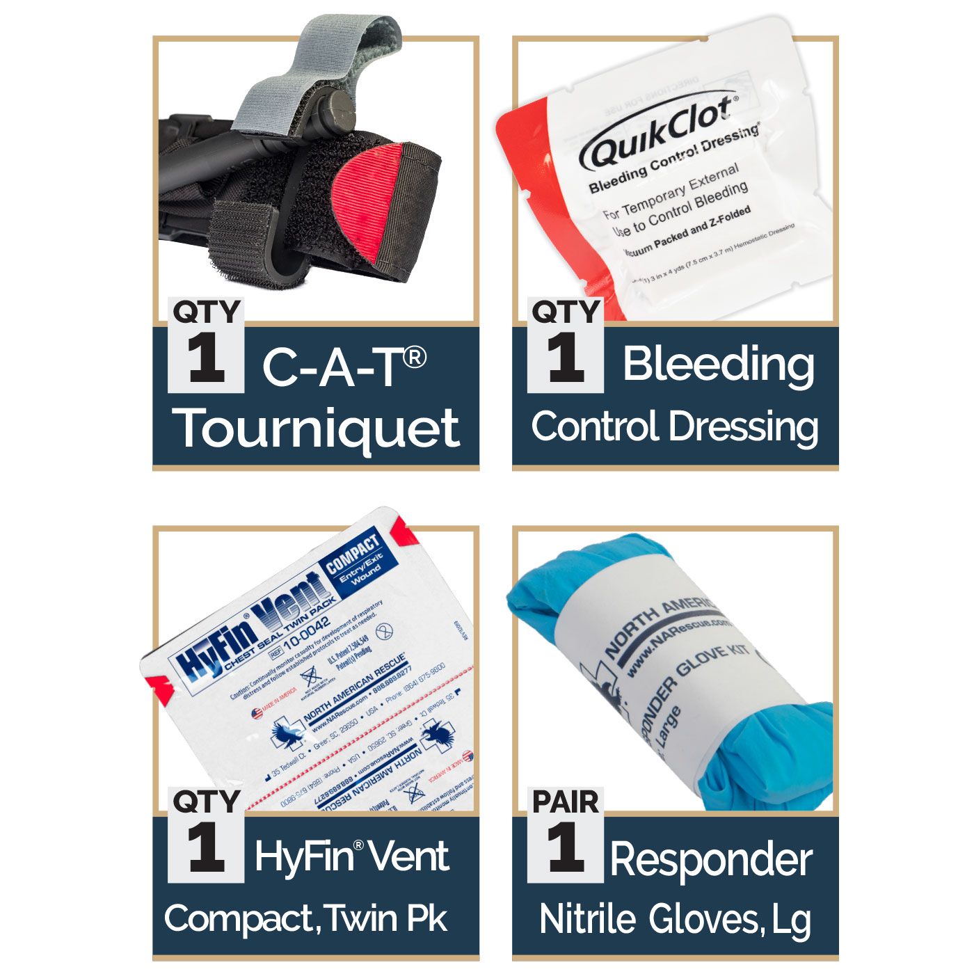 EVERY DAY CARRY (EDC) ANKLE TRAUMA KITS (North American Rescue)