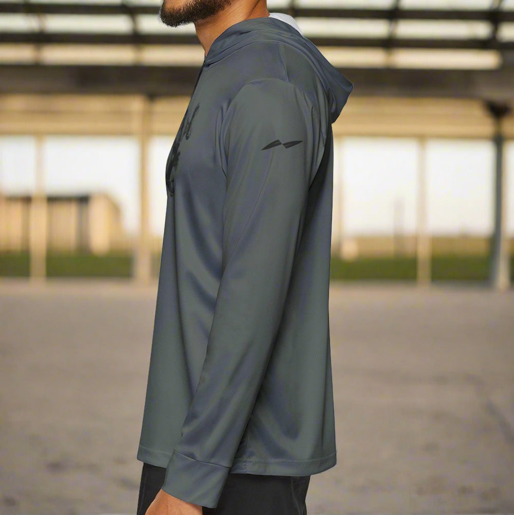 man wearing a summer hoodie