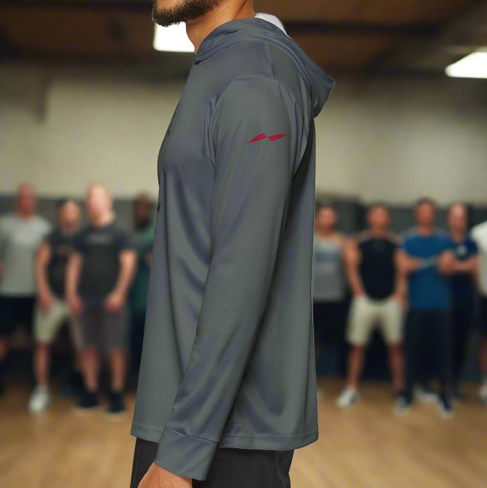 man wearing a summer hoodie
