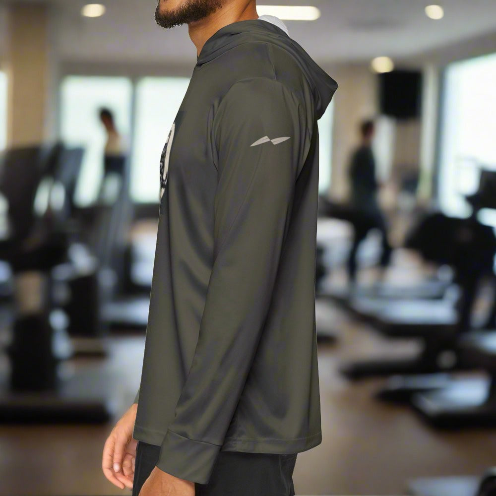 man wearing a summer hoodie