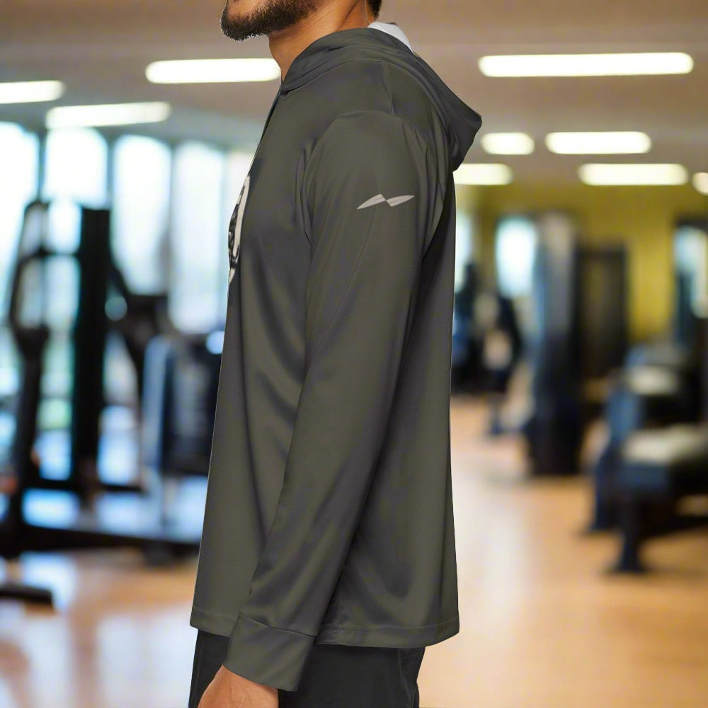 man wearing a summer hoodie