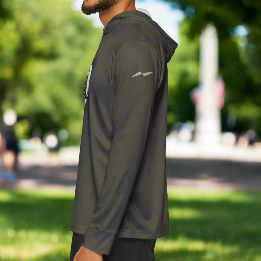 man wearing a summer hoodie