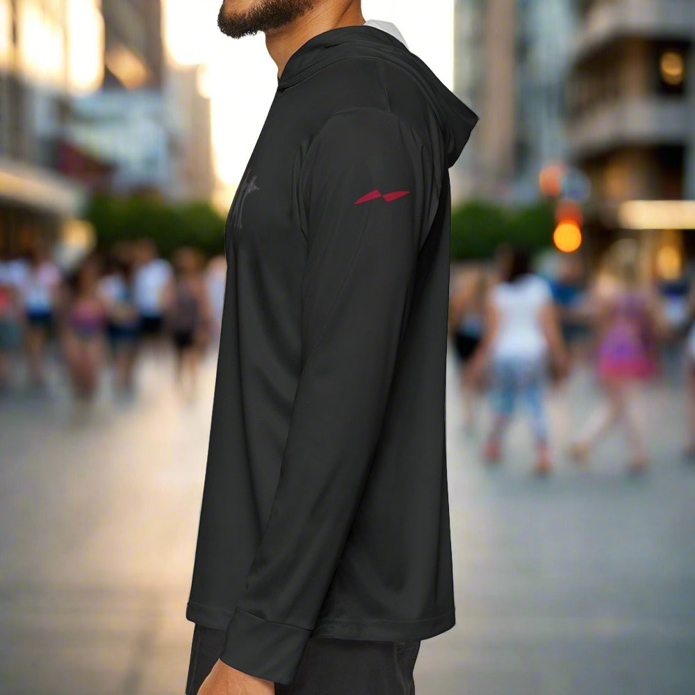 man wearing a summer hoodie