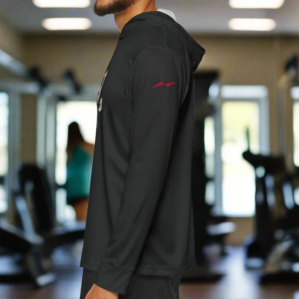 man wearing a summer hoodie
