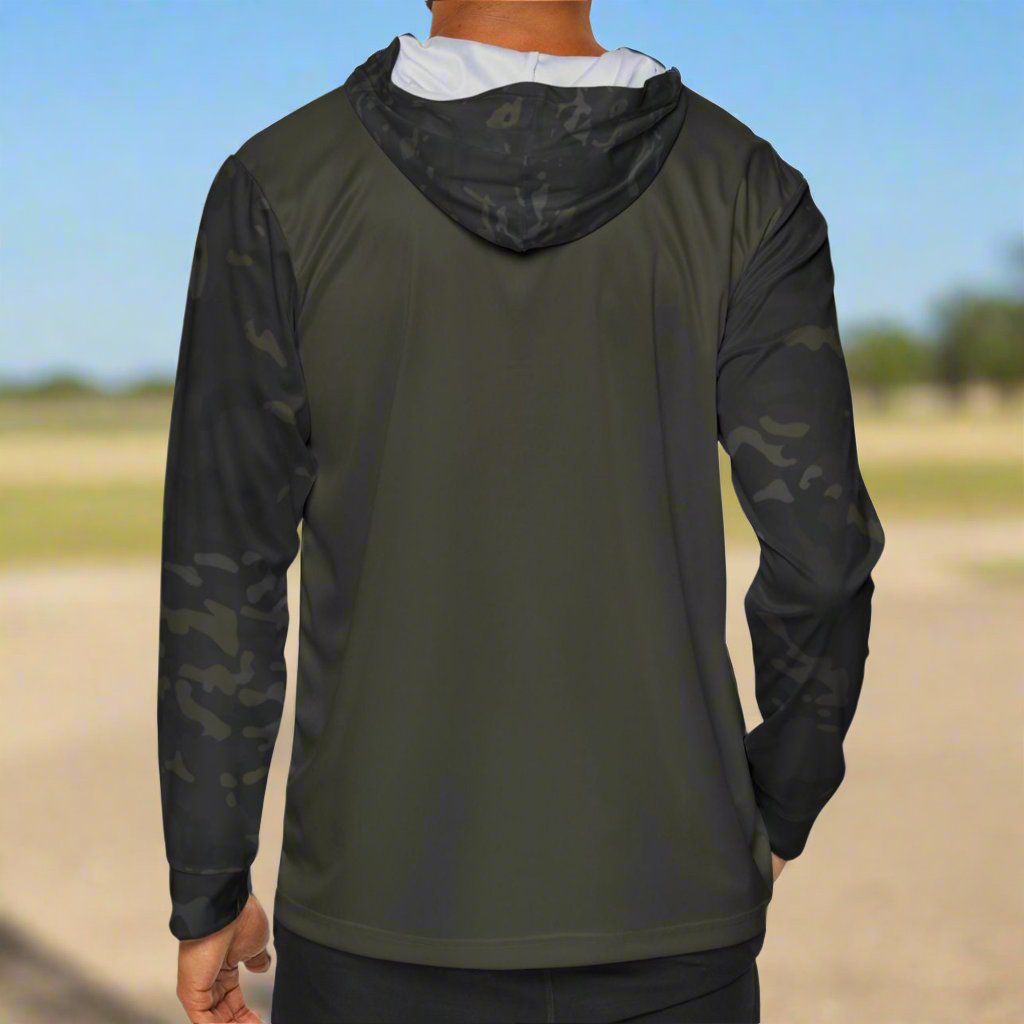 Multicam Black & Green Contrast Sleeve Warmup Hoodie