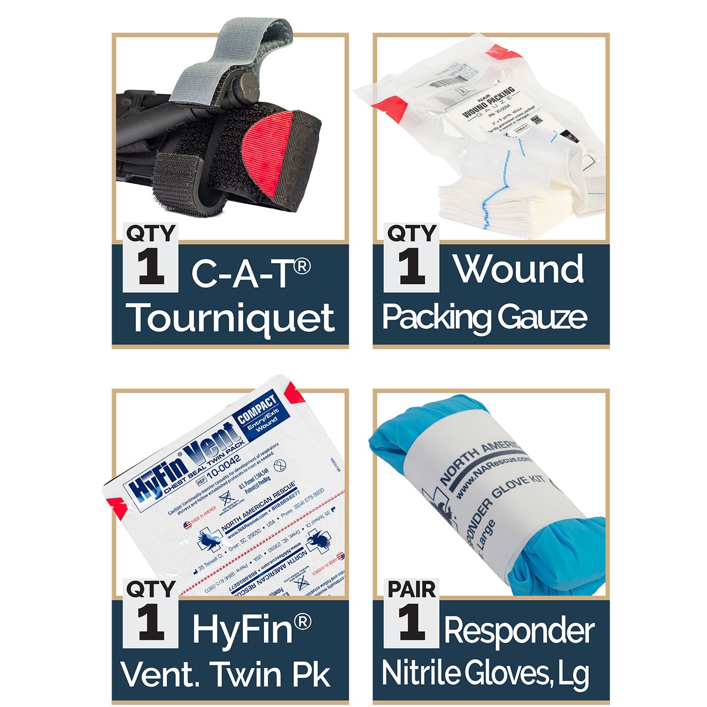 EVERY DAY CARRY (EDC) ANKLE TRAUMA KITS (North American Rescue)