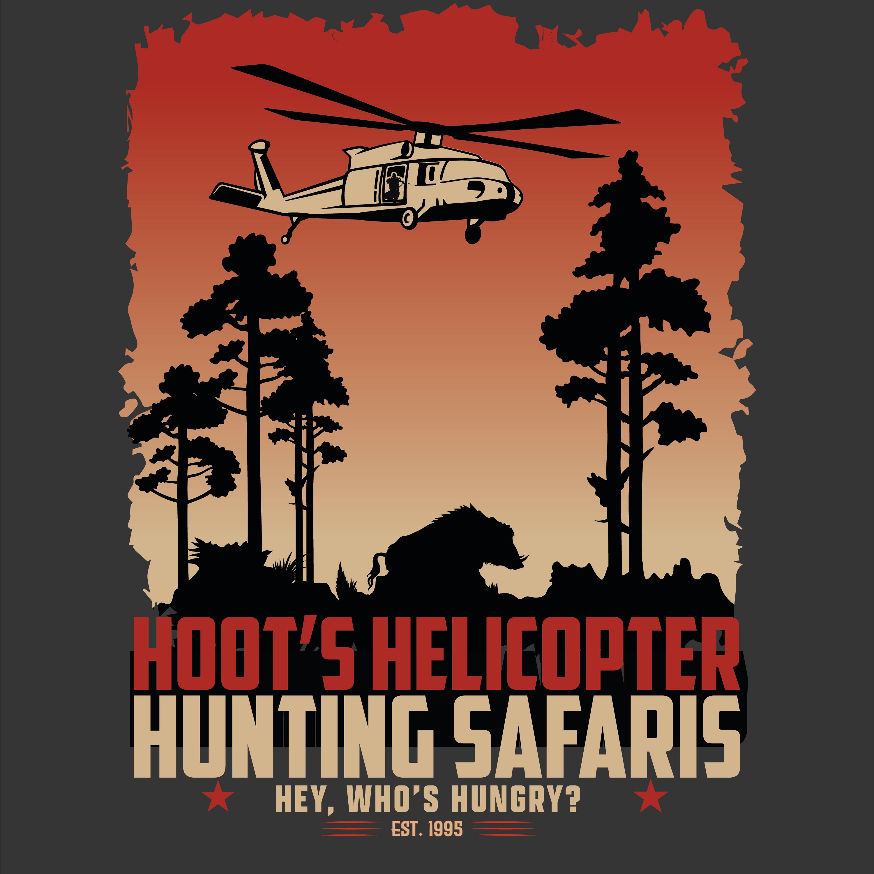 Hoot's Helicopter Hunting Safaris Long Sleeve Shirt