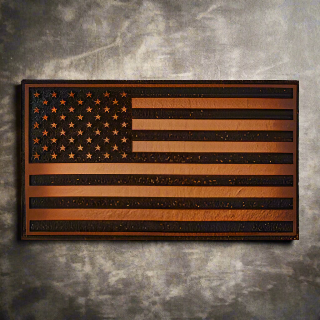 American Made Leather Flag Patch (Left Facing)