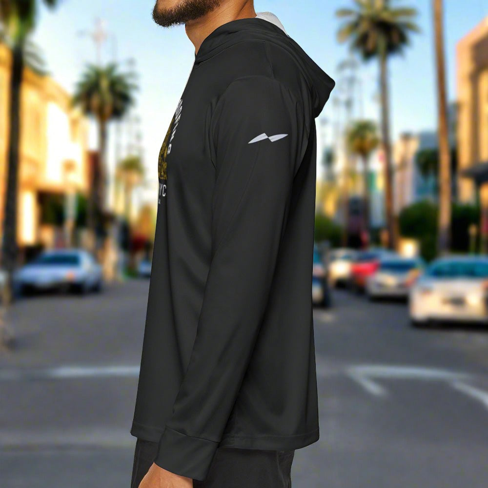 man wearing a summer hoodie